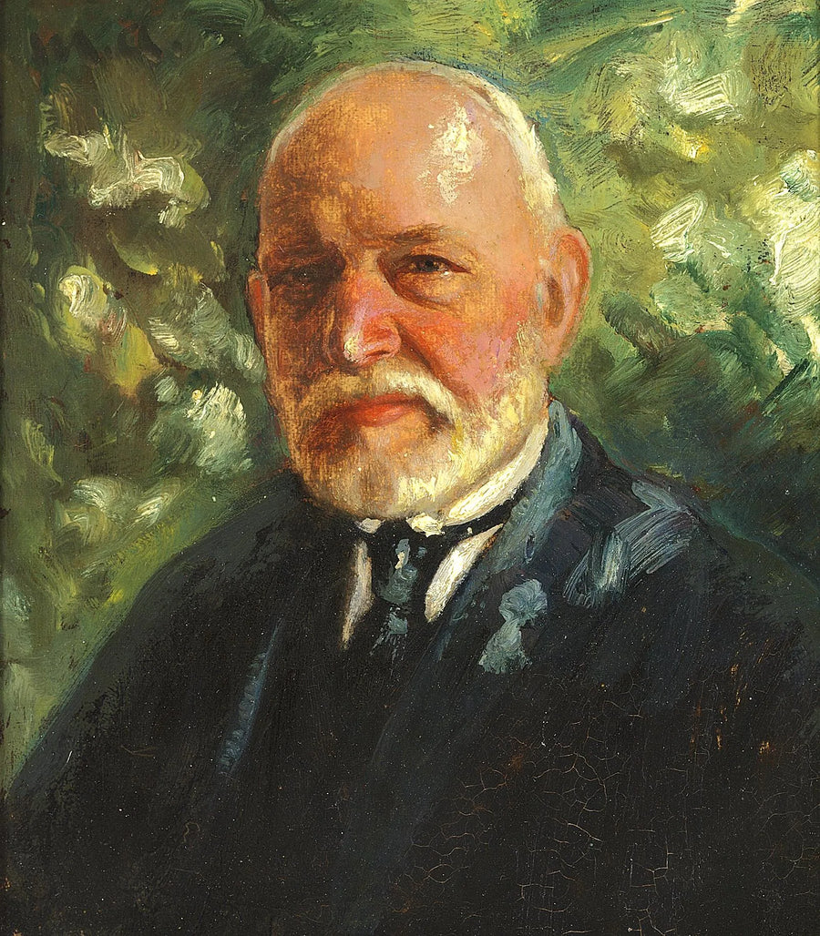 Portræt af en ældre mand med hvidt skæg. - Michael Peter Ancher