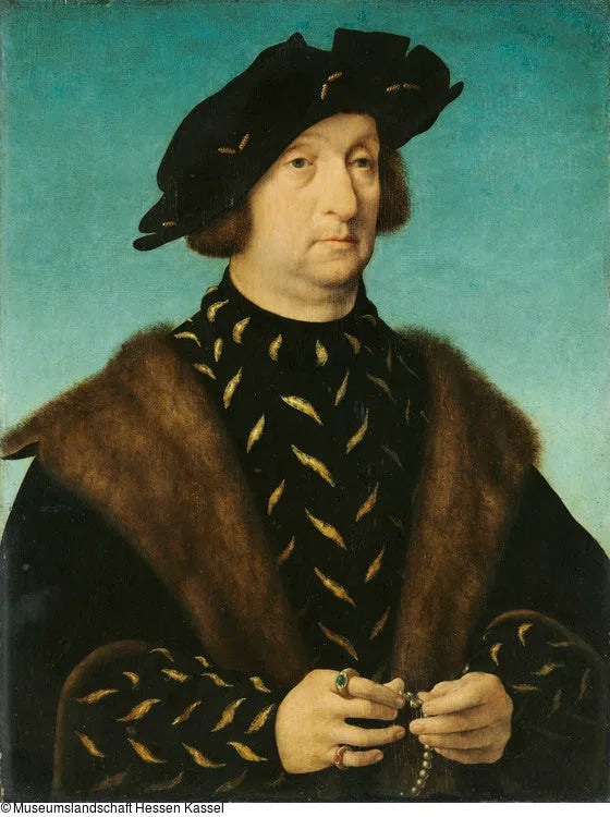 Portræt af en mand med en rosenkrans - Joos van Cleve
