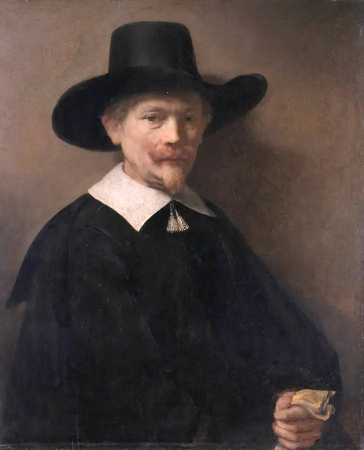 Portræt af en mand med handsker i hånden - Rembrandt
