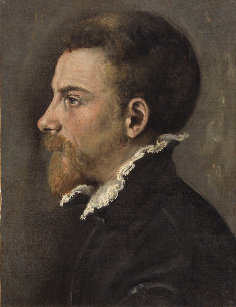 Portræt af en skægget mand i profil - Annibale Carracci