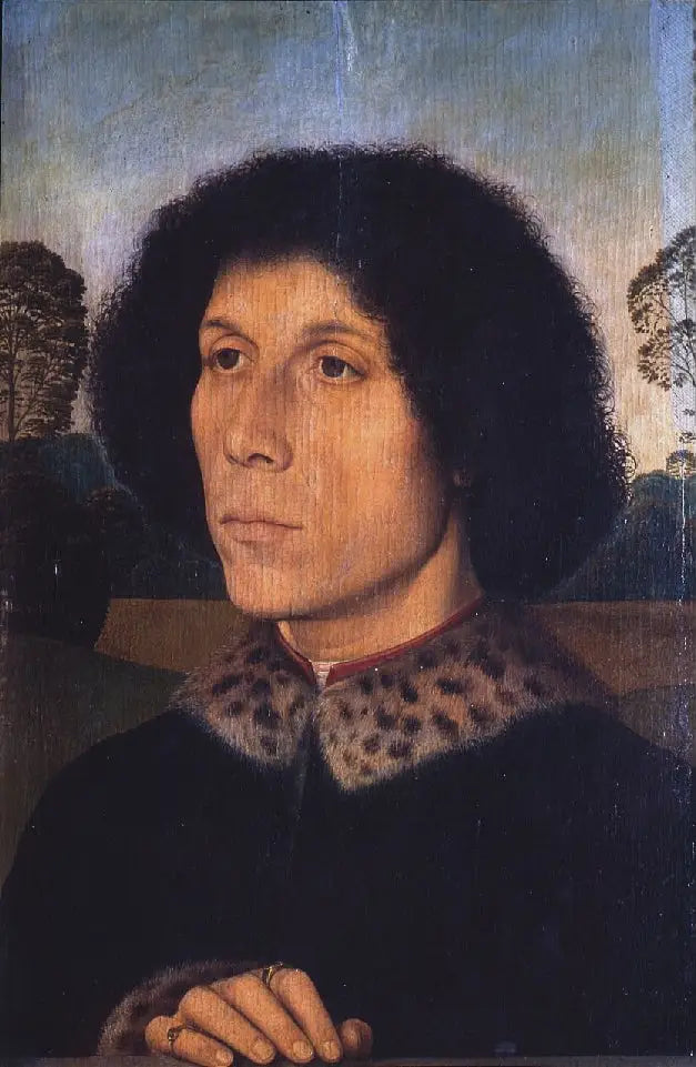 Portræt af en mand i et landskab - Hans Memling