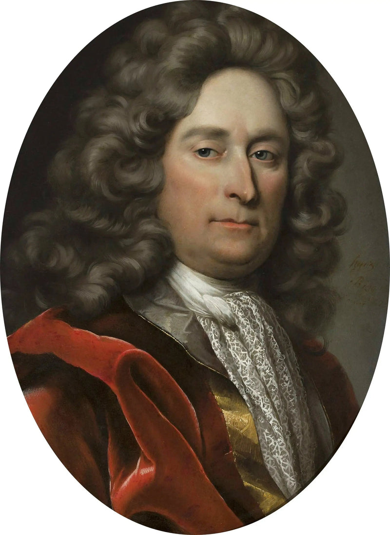 Portræt af en mand i en grå paryk. - Hyacinthe Rigaud