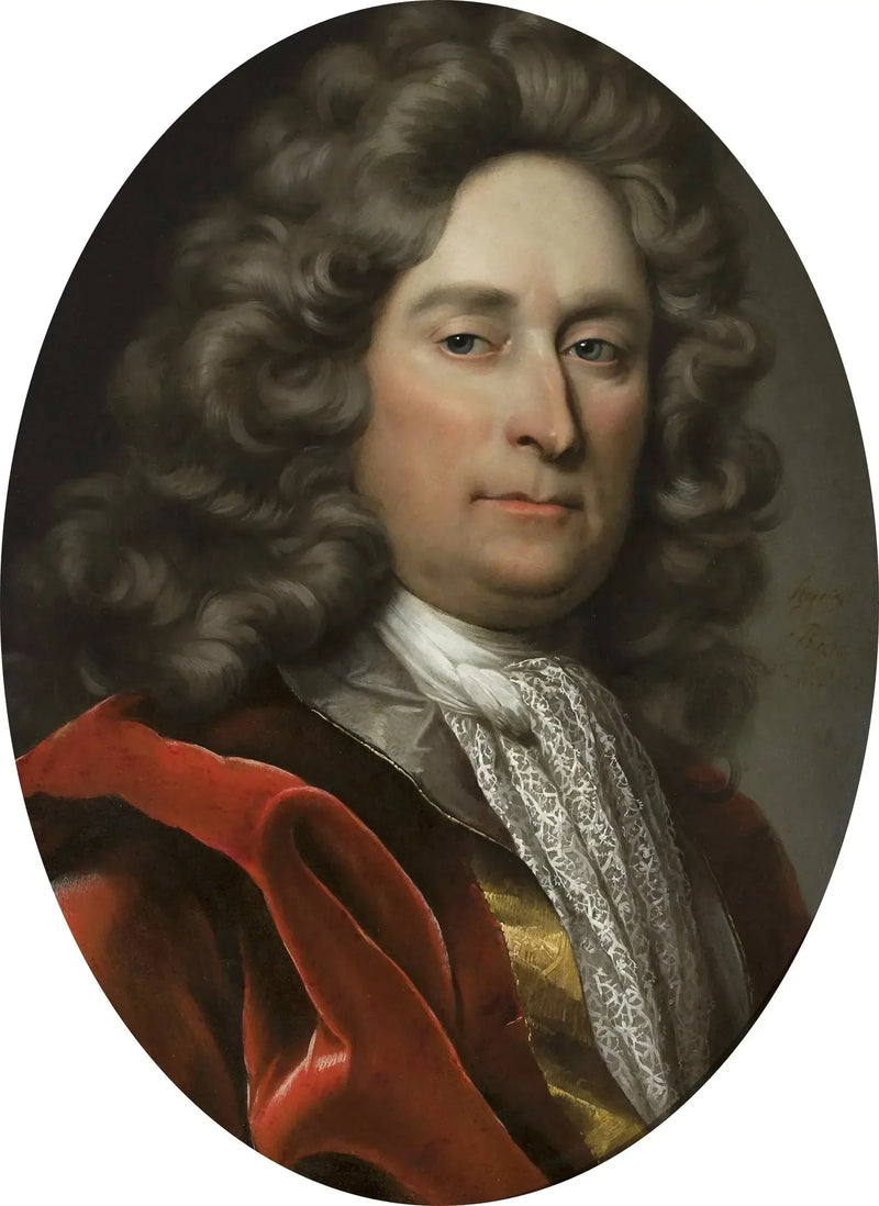 Portræt af en mand i en grå paryk. - Hyacinthe Rigaud