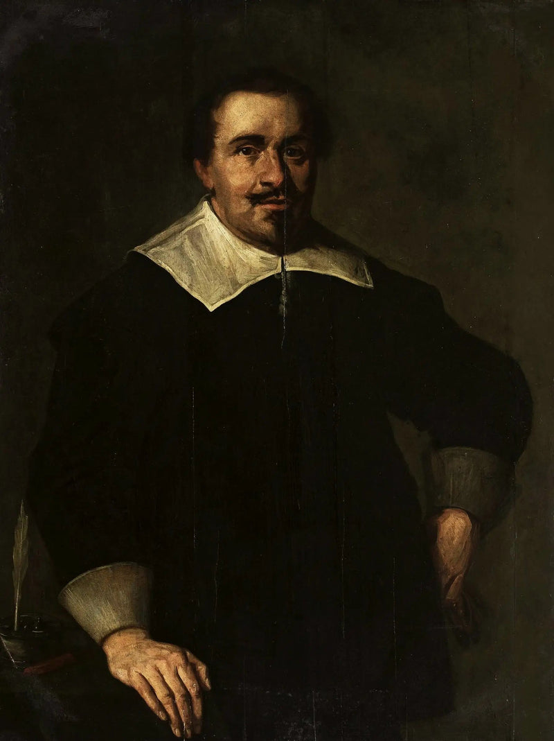 Portræt af en 39-årig mand med en blækspand. - Frans Hals