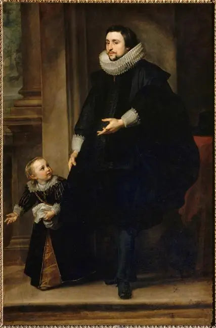 Portræt af en kvalitetsmand med sin søn - Antoine van Dyck