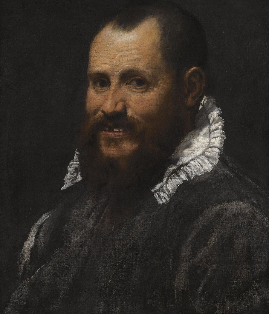 Portræt af en mand, i brystbillede, med hvid krave - Annibale Carracci