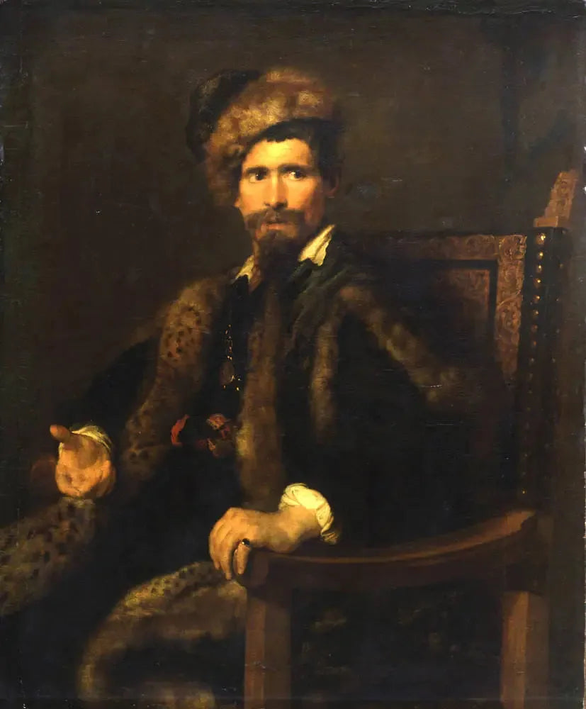 Portrait af en mand i pels - Antoine van Dyck