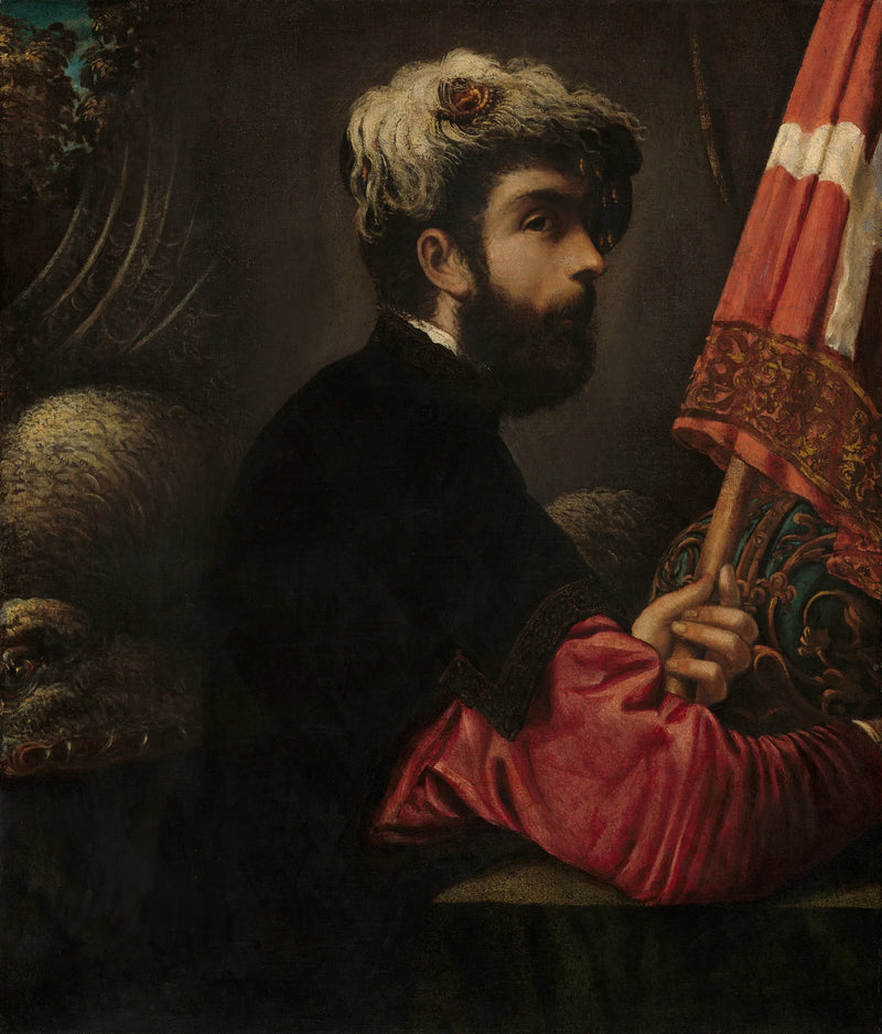 Portræt af en mand som Saint Georg - Jacopo Tintoretto