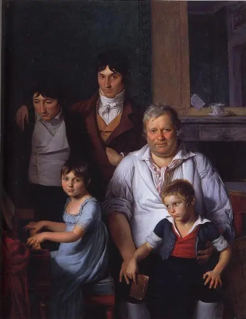 Portræt af en mand og hans børn - Jacques-Louis David