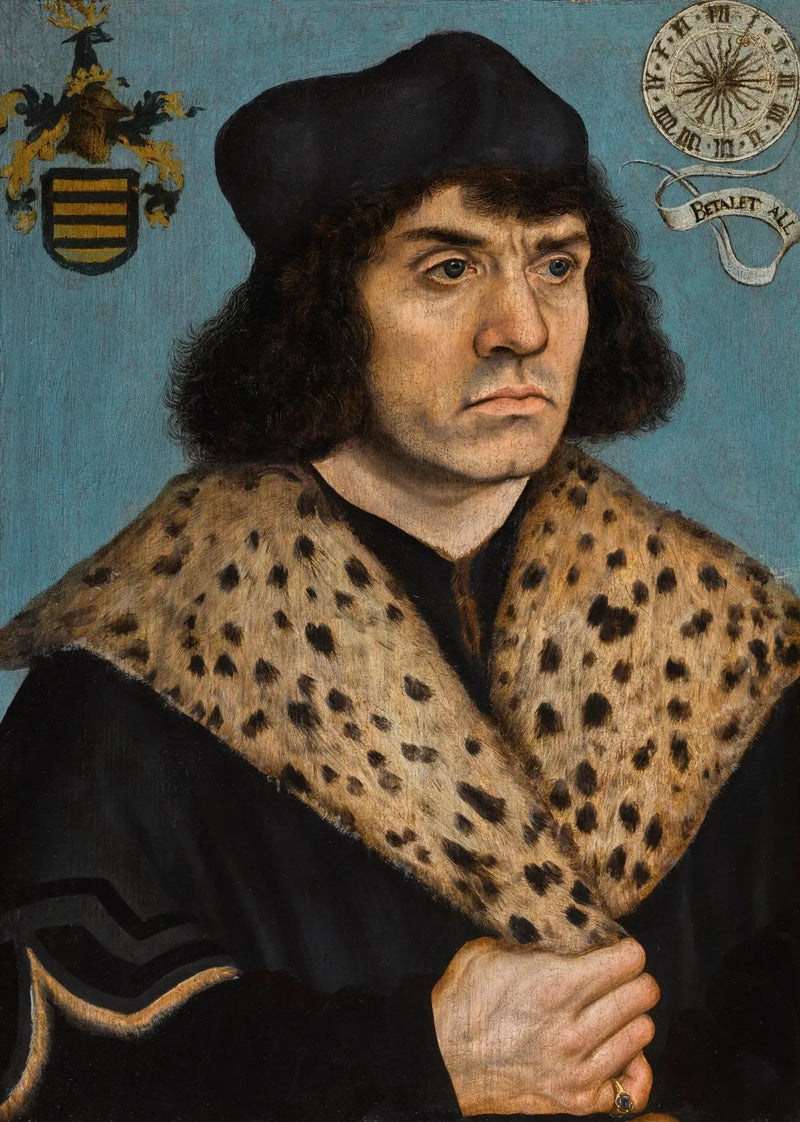 Portræt af en ukendt mand med en pelskrave med pletter - Lucas Cranach den Ældre