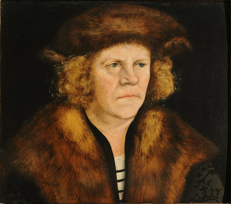 Portræt af en mand med en pelsberet - Lucas Cranach den Ældre