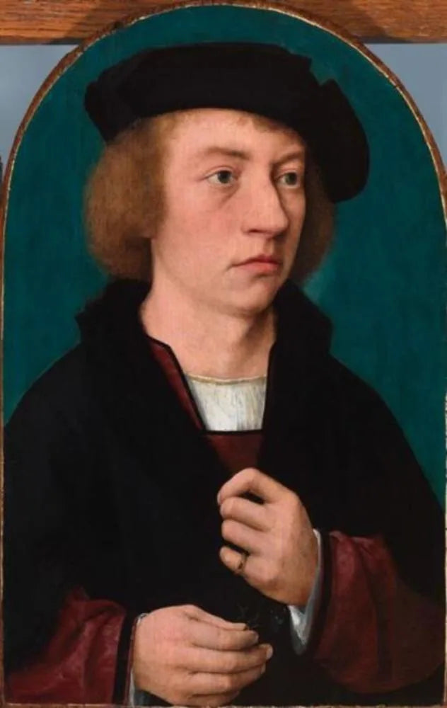 Portræt af en ung mand med sort hat - Joos van Cleve