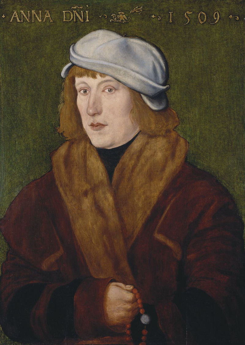Portræt af en ung mand med en rosenkrans - Hans Baldung Grien