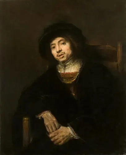 Portræt af en ung mand i en stol - Rembrandt