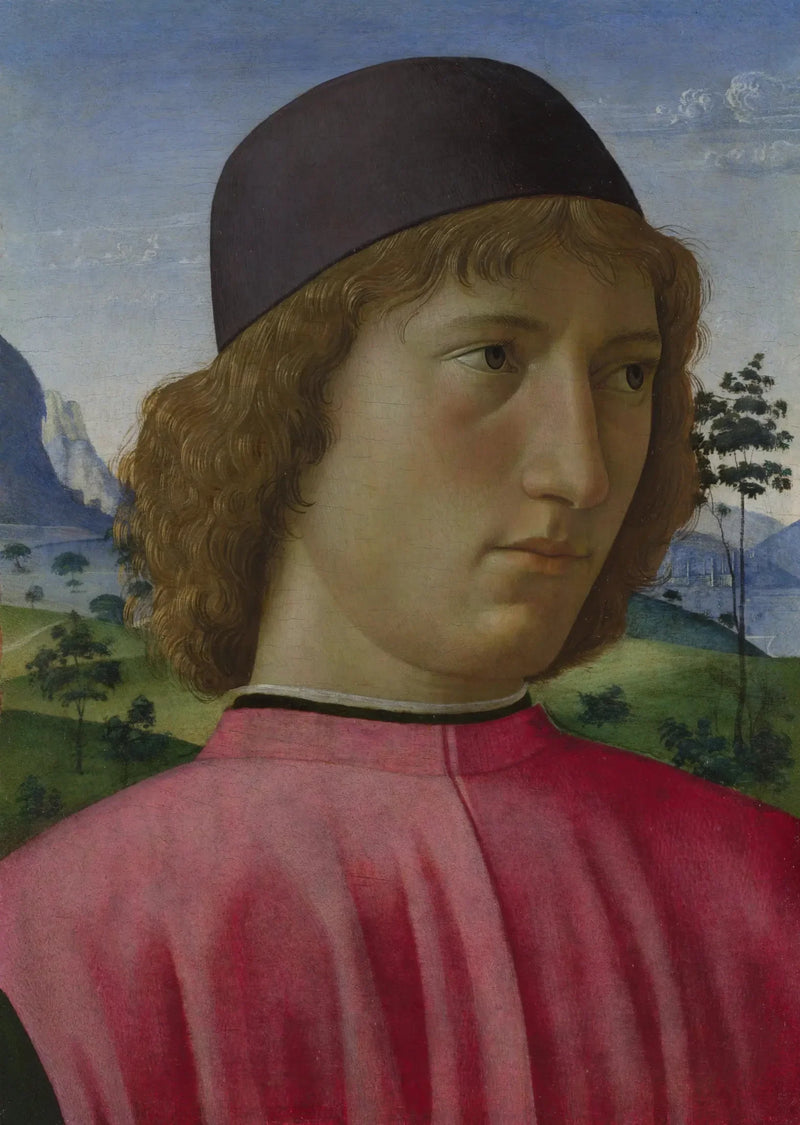 Portræt af en ung mand i rød - Domenico Ghirlandaio