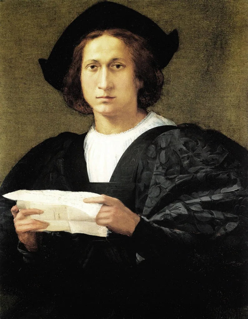Portræt af en ung mand, der holder et brev - Rosso Fiorentino