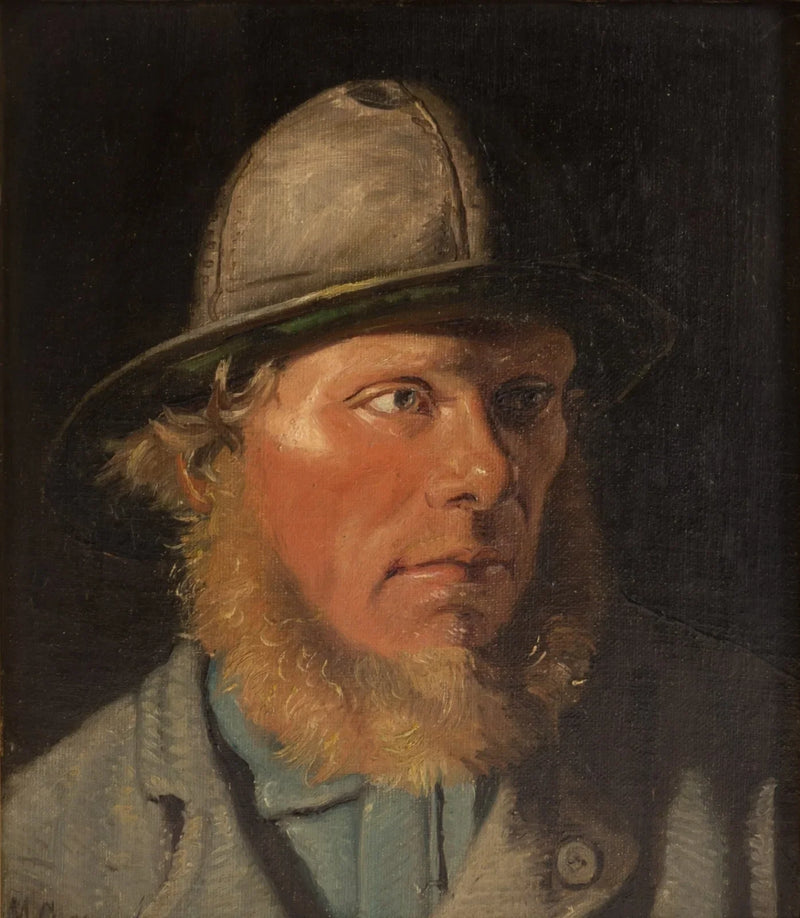 Portræt af en ung fisker iført regnfrakke. - Michael Peter Ancher