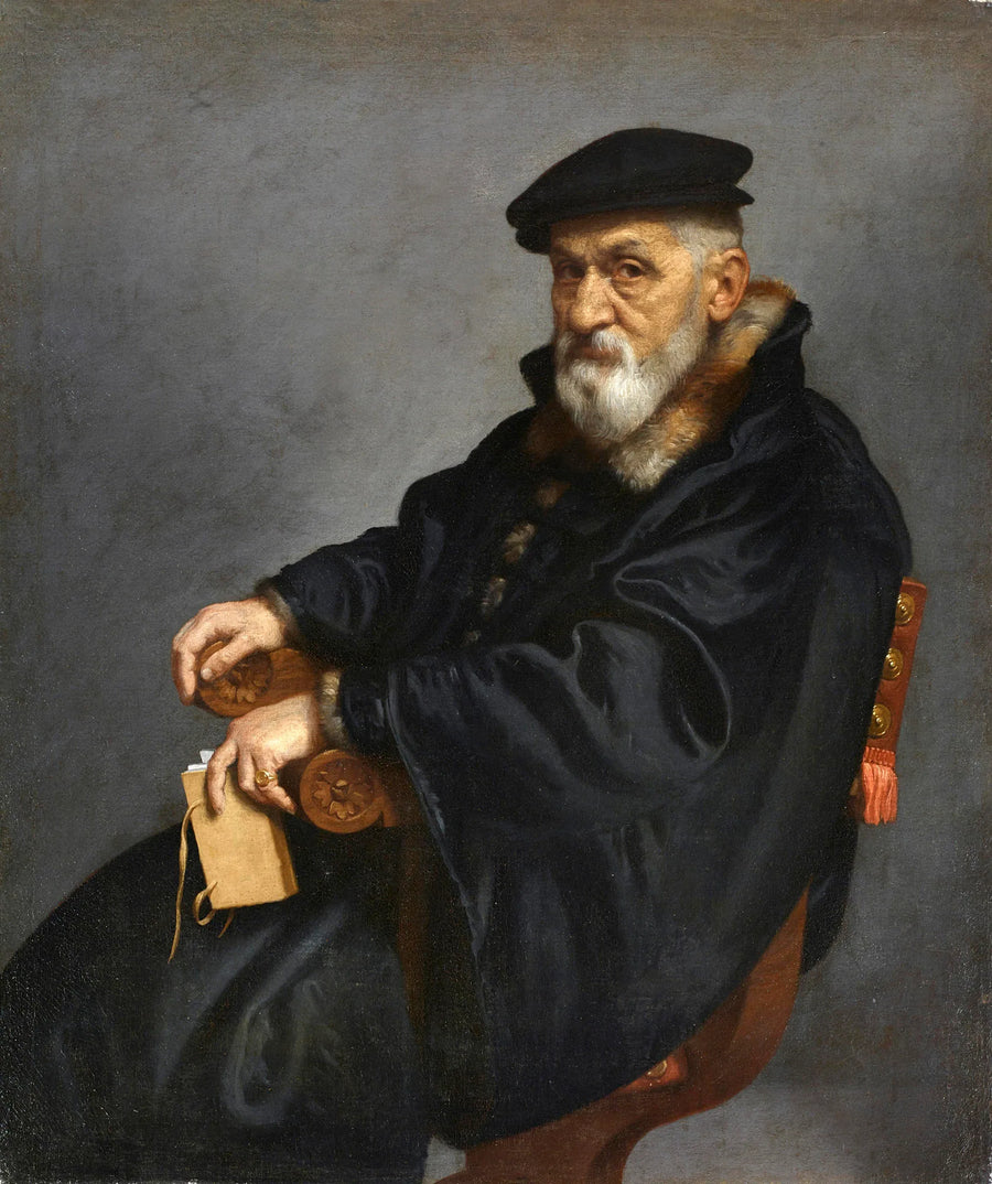Portræt af en gammel mand sidende - Giovanni Battista Moroni