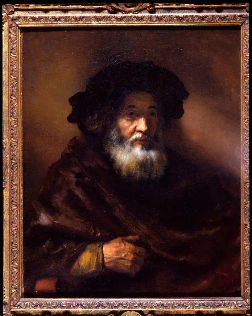 Portræt af en gammel mand i kappe - Rembrandt