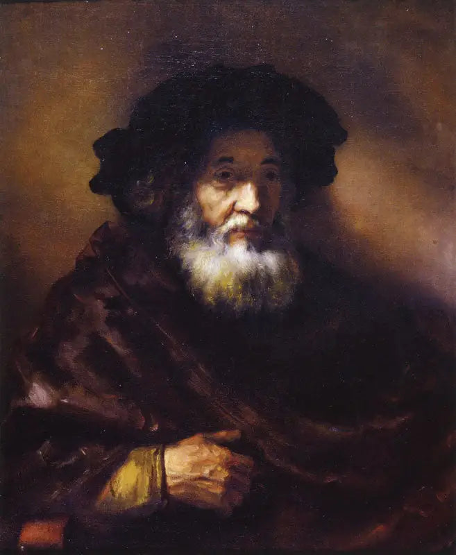 Portræt af en gammel mand i kappe - Rembrandt
