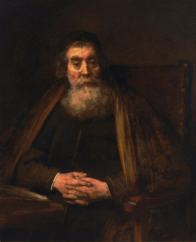 Portræt af en gammel mand (sandsynligvis pædagogen, Jan Amos Komensky kaldet Comenius) - Rembrandt