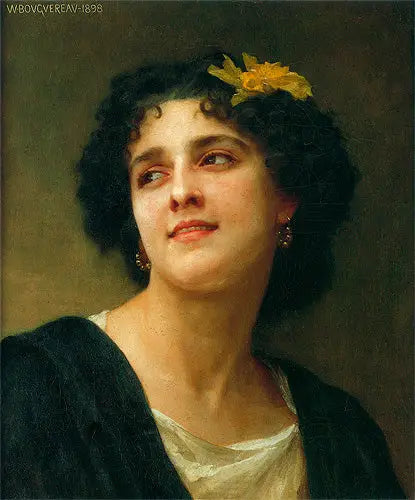 Portræt af en brunette. - Bouguereau