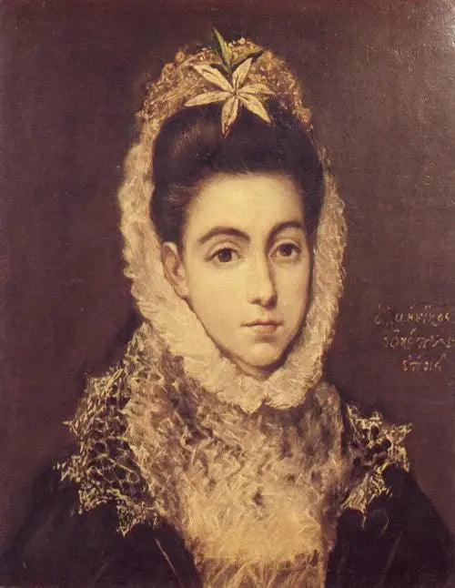 Portræt af en dame med en blomst - El Greco