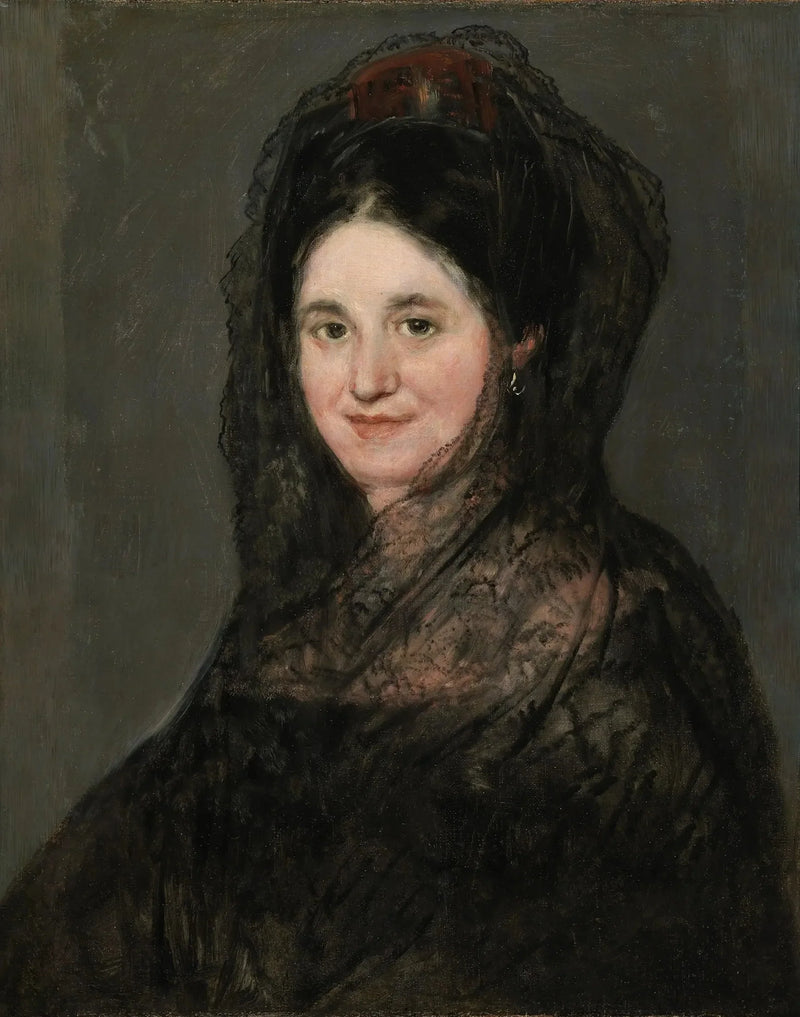 Portræt af en dame med sort mantille - Francisco de Goya
