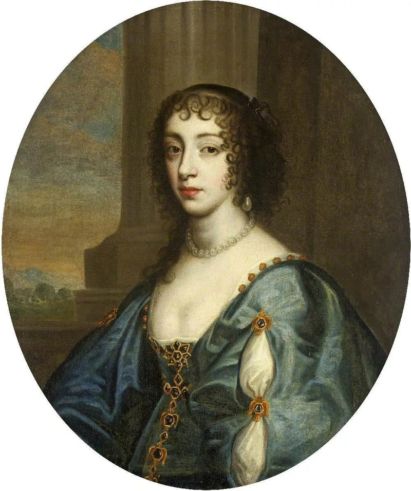 Portræt af en dame i blå, efter dronning Henriette-Marie - Antoine van Dyck