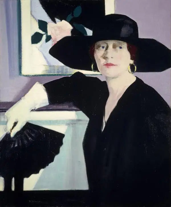 Portræt af en dame i sort - Francis Cadell