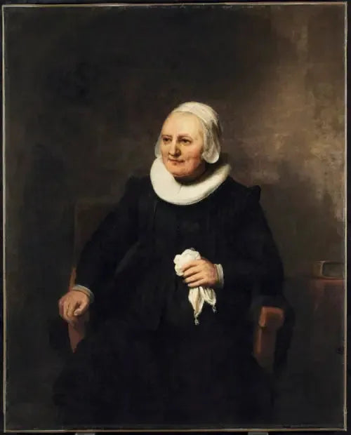 Portræt af en kvinde siddende med et lommetørklæde - Rembrandt