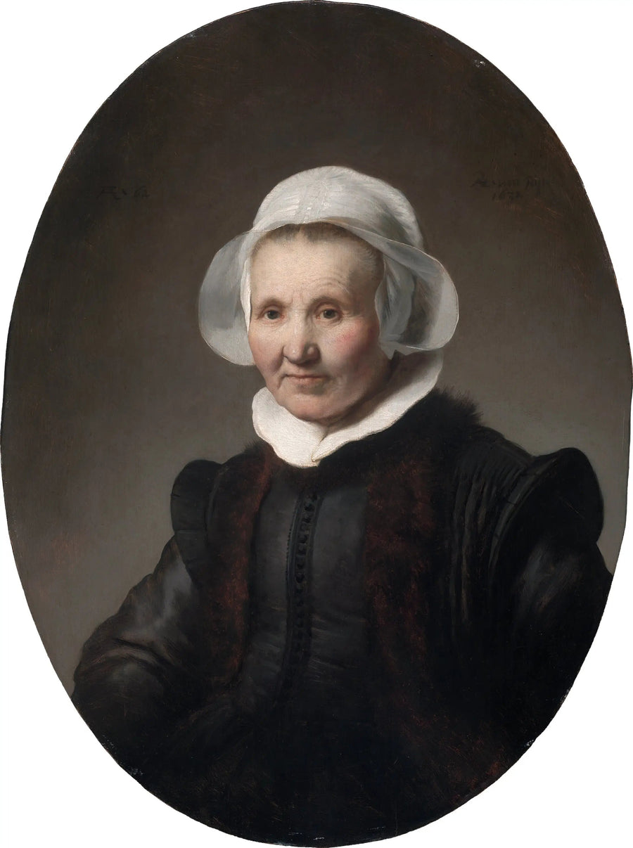 Portræt af en 62-årig kvinde, måske Aeltje Pietersdr Uylenburgh - Rembrandt