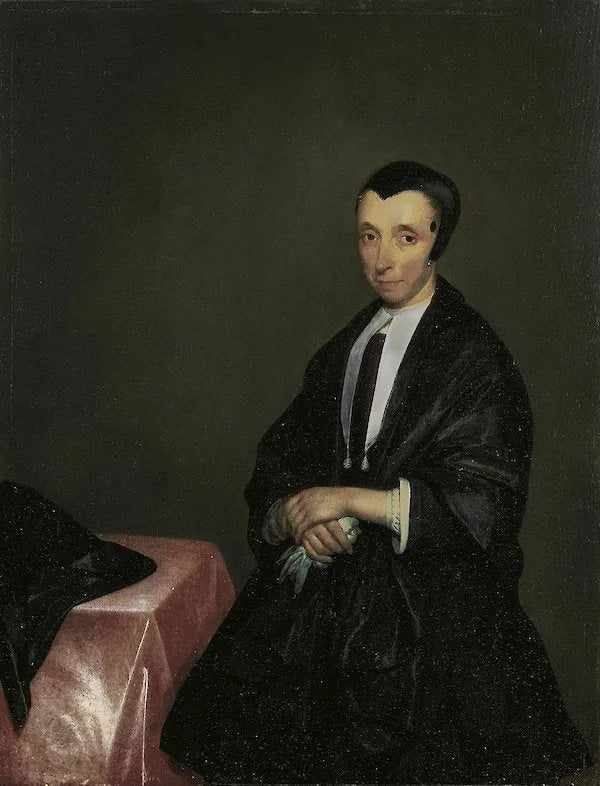 Portrait d'une femme devant une table - Gerard ter Borch
