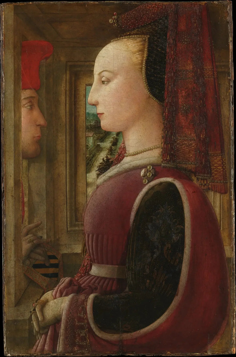 Portræt af en kvinde og en mand ved vinduet - Fra Filippo Lippi