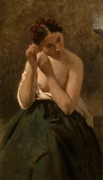 Portræt af en kvinde - Jean-Baptiste Camille Corot