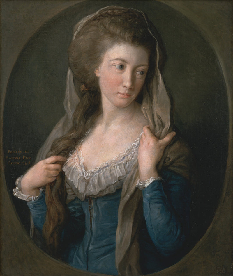 Portræt af en kvinde, traditionelt identificeret som Margaret Stuart, Lady Hippisley - Pompeo Batoni
