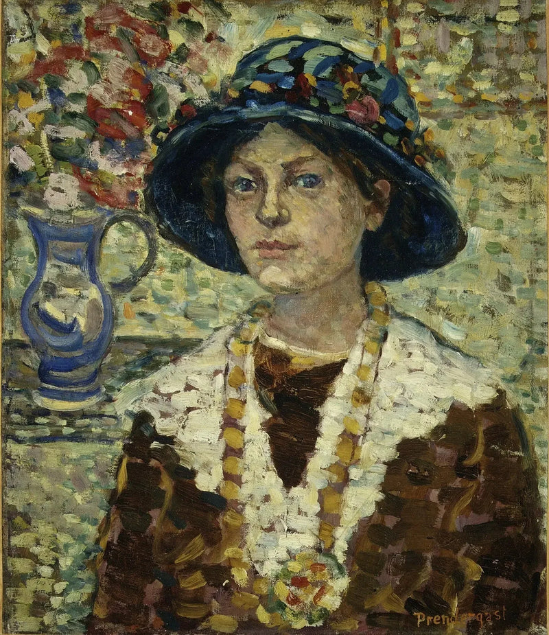 Portræt af en pige med blomster - Maurice Prendergast