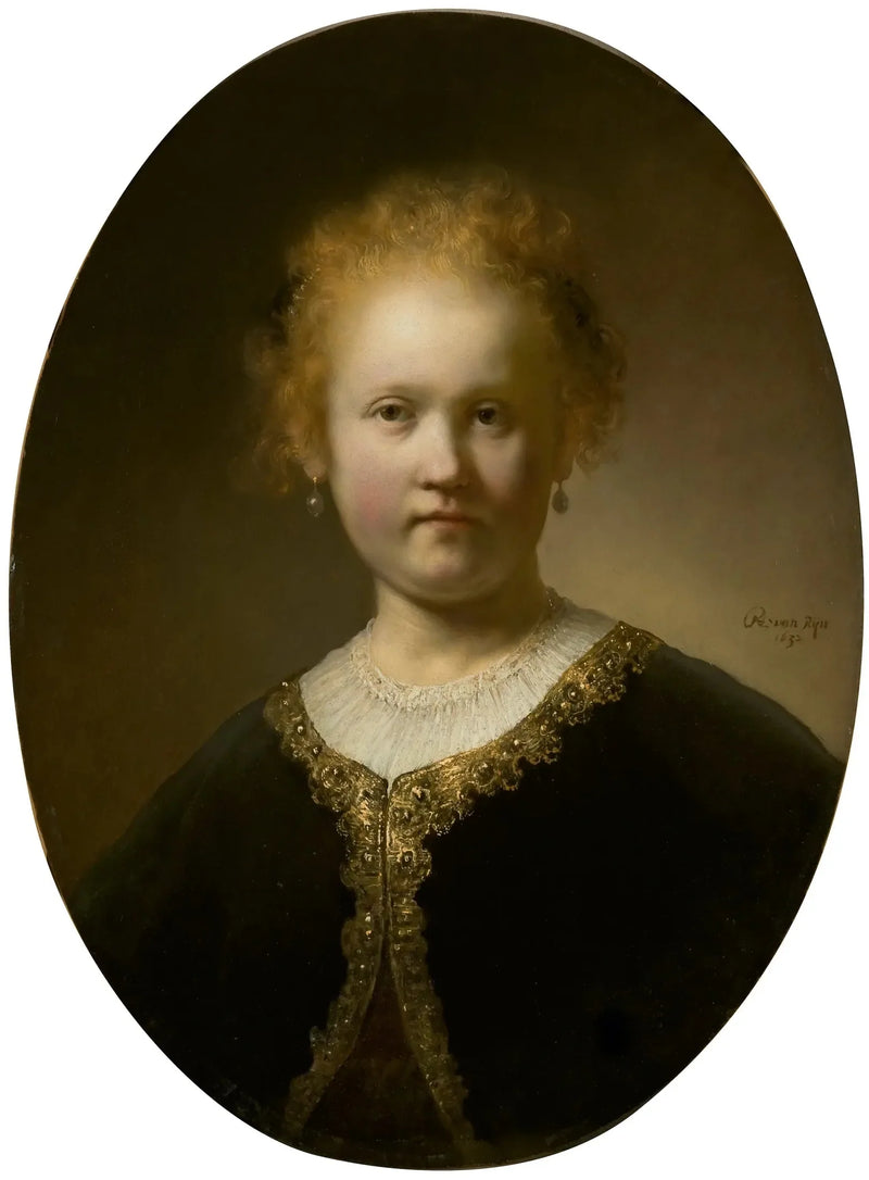 Portræt af en ung kvinde. - Rembrandt