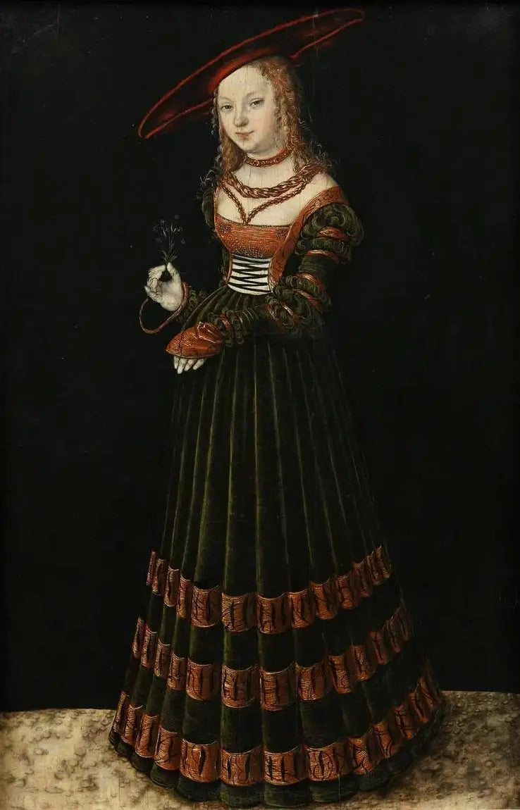 Portræt af en ung pige med en nellike (Prinsessen) - Lucas Cranach den Ældre