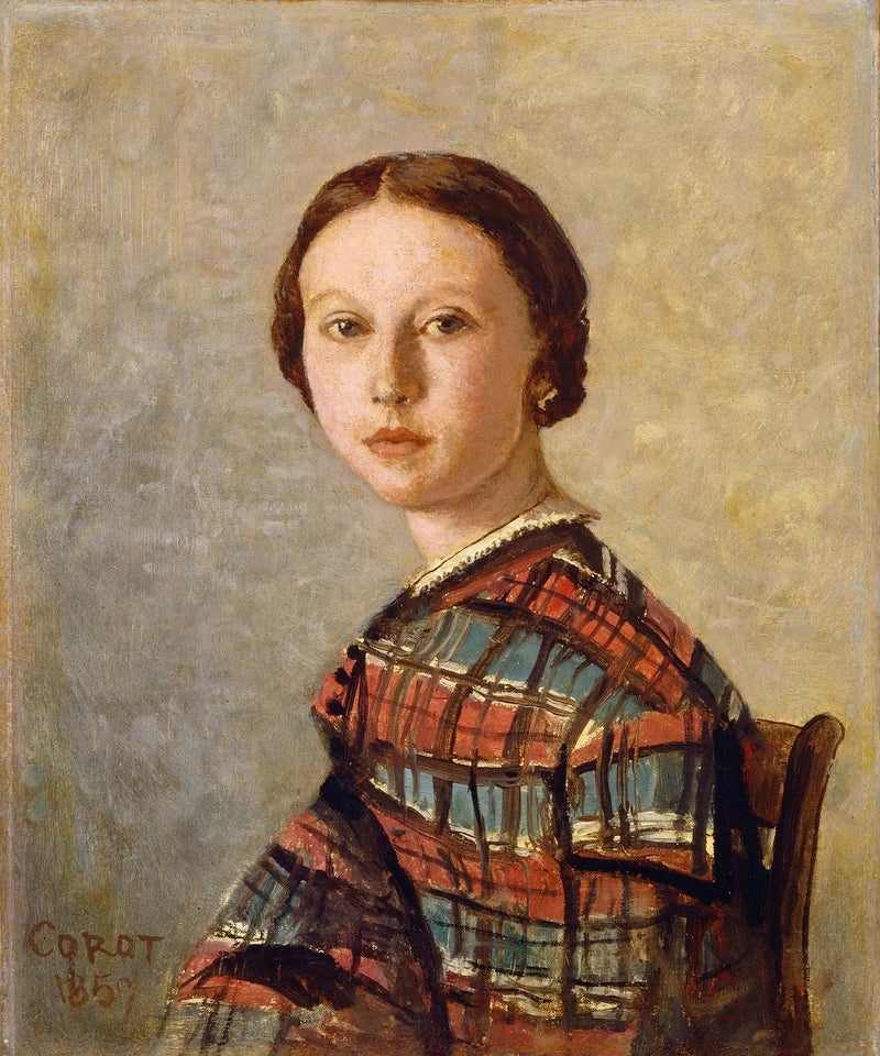 Portræt af en ung pige - Jean-Baptiste Camille Corot