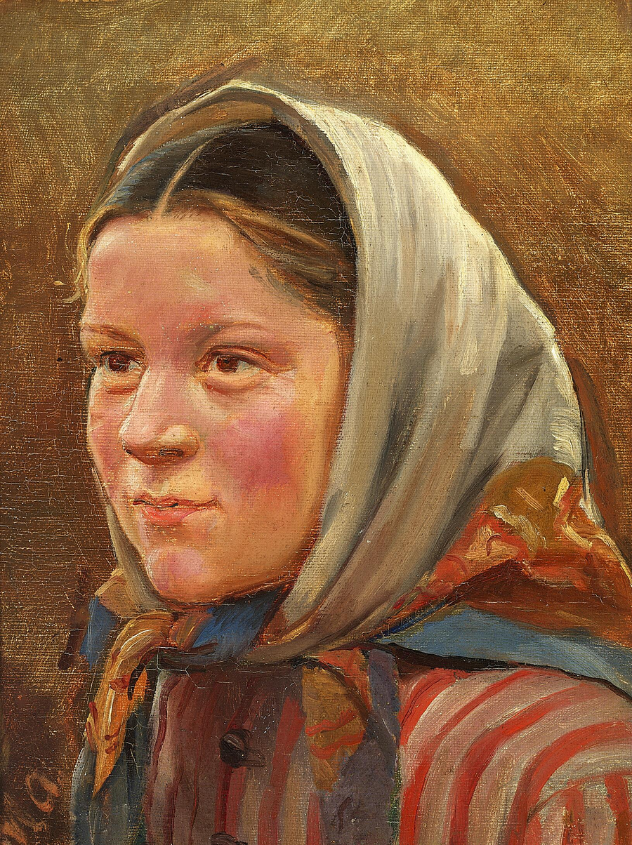 Portræt af en ung fiskerkvinde. - Michael Peter Ancher