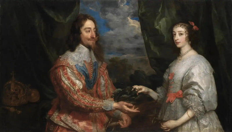 Portrait af Charles I og dronning Henriette-Marie - Antoine van Dyck