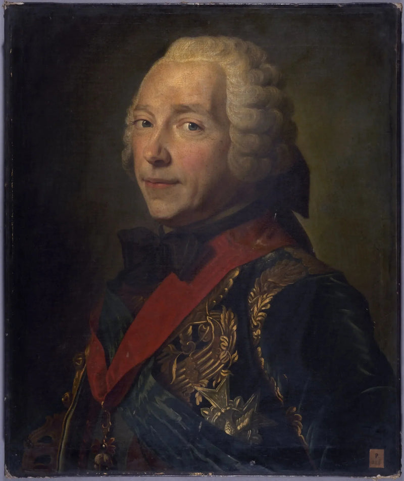 Portræt af Charles-Louis-Auguste Fouquet, hertug af Belle-Isle (1684-1761), marskal af Frankrig - Maurice-Quentin de La Tour