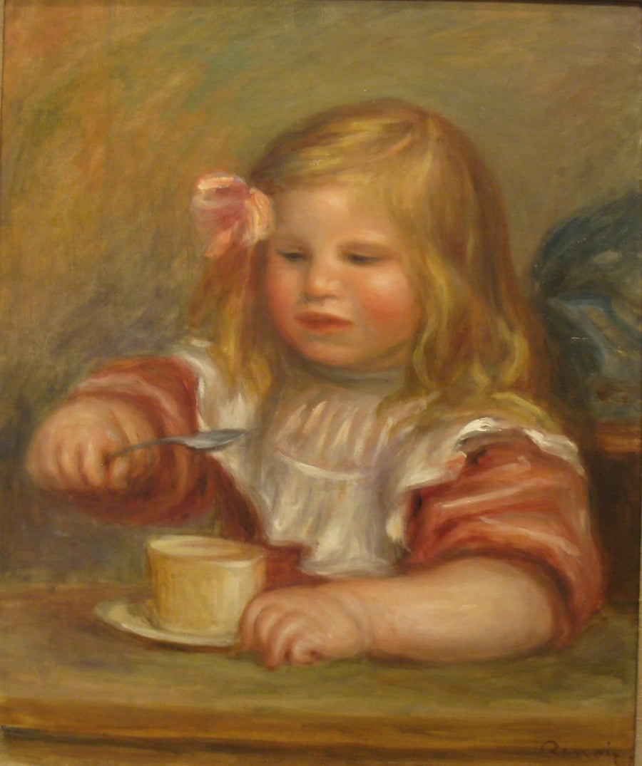 Portræt af Coco, der spiser sin suppe - Pierre-Auguste Renoir