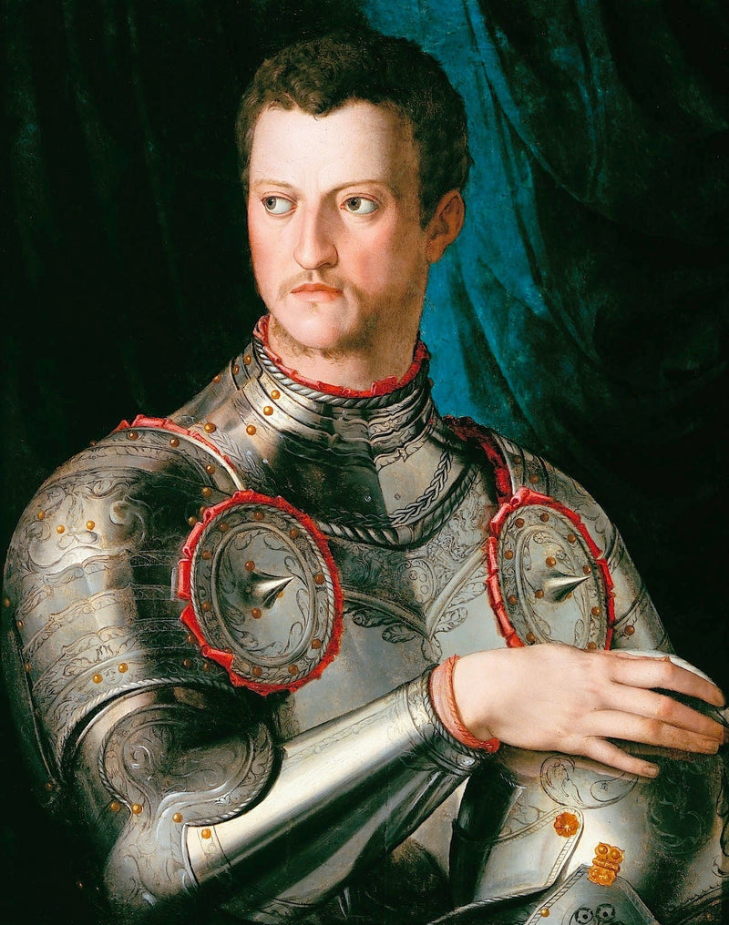 Portræt af Cosme I af Medici i rustning. - Bronzino