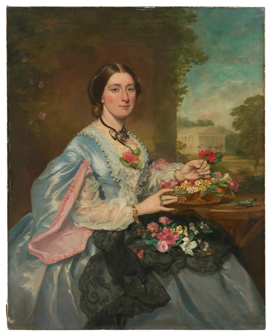 Portræt af dame i en park - Franz Xaver Winterhalter