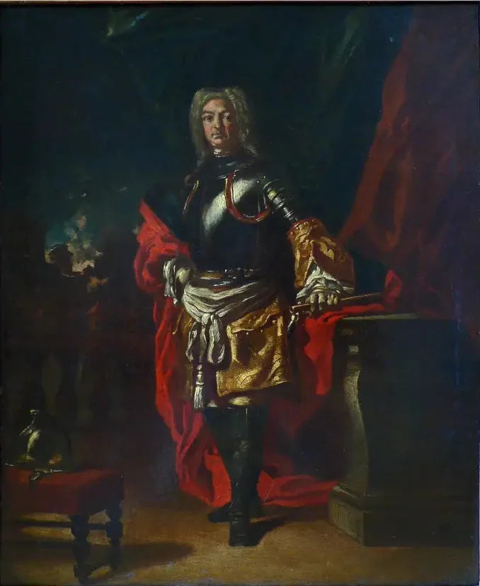 Portræt af Diego d'Aragona Pignatelli i cuirassier-generaluniform - Francesco Solimena