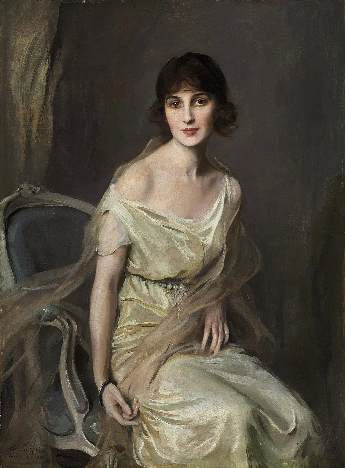 Portrait de Doña María Mercedes de Alvear - Philip de László image 1 reproduction de peinture à l’huile