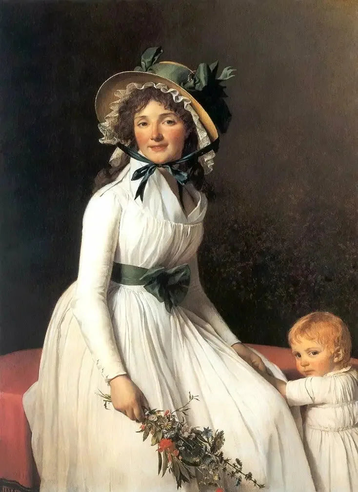 Portræt af Émilie Sériziat og søn - Jacques-Louis David