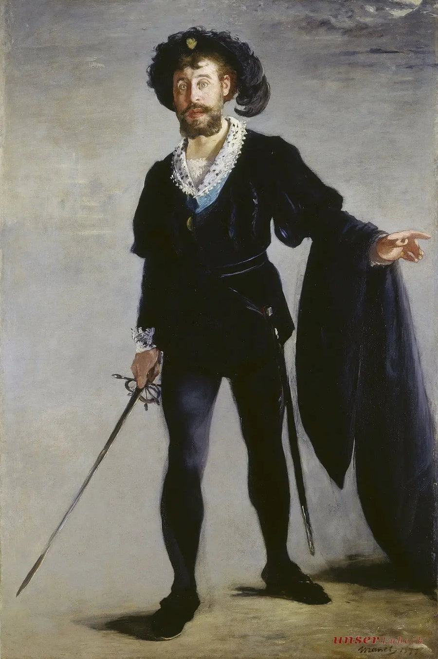 Portræt af Faure i rollen som Hamlet - Édouard Manet